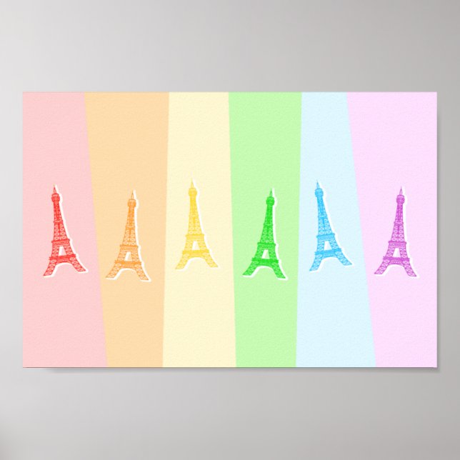 Rainbow Eiffel Tower Poster (Vorne)