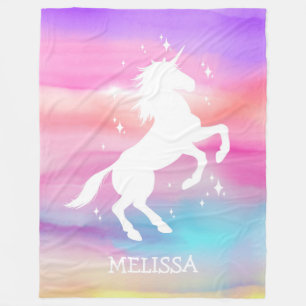 Rainbow-Einhorn-Babydecke, personalisiertes Gesche Fleecedecke