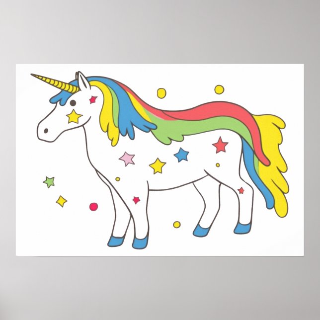 Rainbow-Einhorn Poster (Vorne)