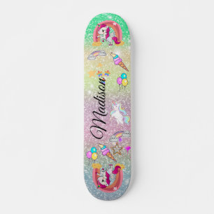 Rainbow-Einhorn Skateboard