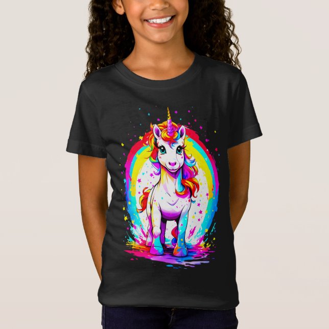 Rainbow-Einhorn T-Shirt (Vorderseite)