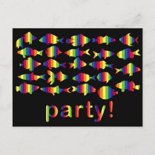 Rainbow Einladung Postkarte