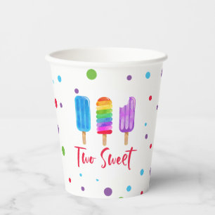 Rainbow Eis Pop Zwei Sweet 2. Geburtstag Pappbecher