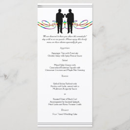 Rainbow Elegance Groom Wedding Menu Menükarte