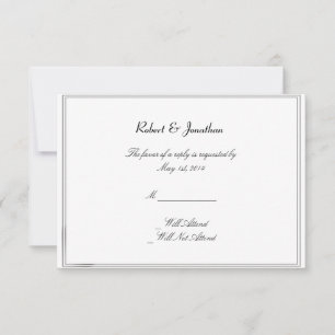 Rainbow Elegance Groom Wedding Response Card RSVP Karte