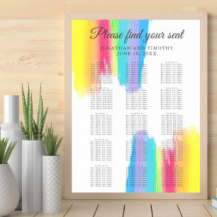 Rainbow Elegant LGBTQ Hochzeitstabelle Poster