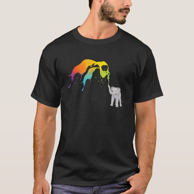 Rainbow Elephant Safari Animal Whisperer Zoology T-Shirt (Vorderseite)