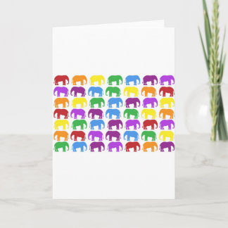 Rainbow Elephants Classy Designer Karte