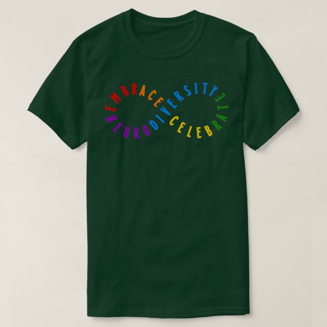 Rainbow Embrace Neurodiversity ASD ADHD Autism Awa T-Shirt (Design vorne)