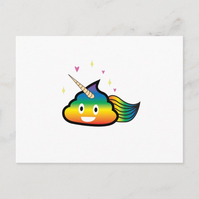 Rainbow Emoji Kackte Niedlich Girl lustige Geburts Postkarte (Vorderseite)