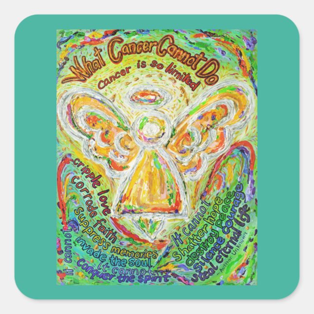 Rainbow Engel, was Krebs nicht tun kann Aufkleber  (Vorderseite)