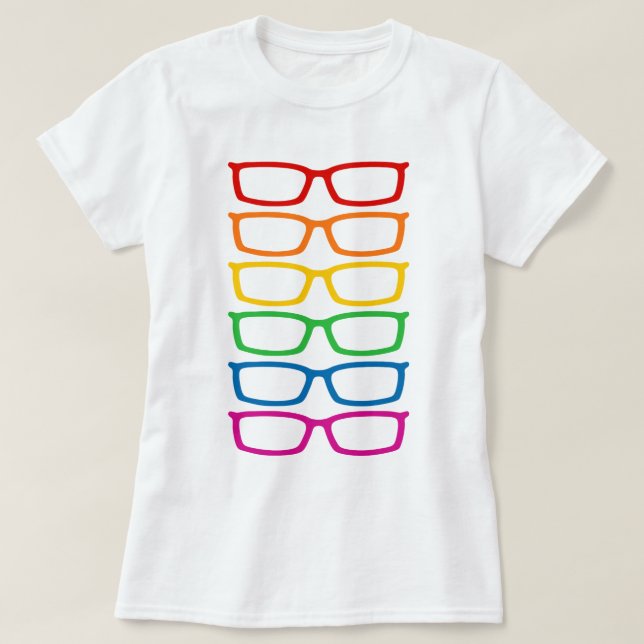 Rainbow Eyeglasses T-Shirt (Design vorne)