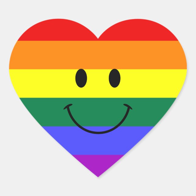 Rainbow Face Herz-Aufkleber (Vorderseite)