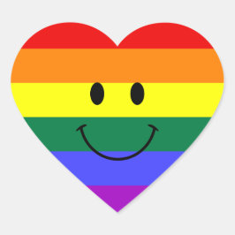 Rainbow Face Herz-Aufkleber