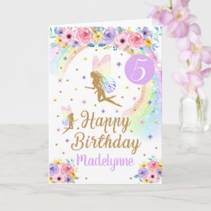 Rainbow Fairy Birthday Card Karte