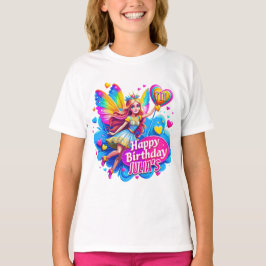Rainbow Fairy Birthday Celebration, Geburtstagsges T-Shirt