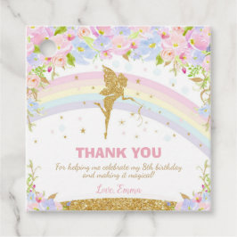 Rainbow Fairy Birthday Party Danke Geschenkanhänger