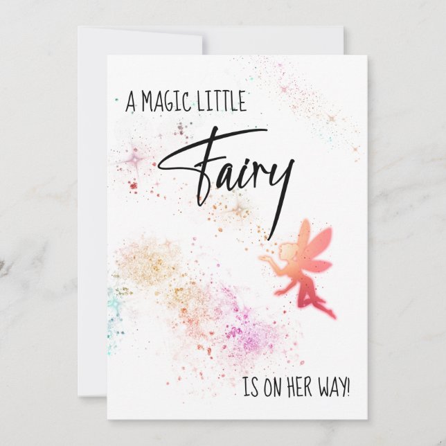 *~* Rainbow Fairy Dust Baby Shower Einladung (Vorderseite)