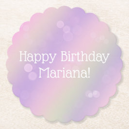 Rainbow Fairy Lights Girl Geburtstagsparty Untersetzer