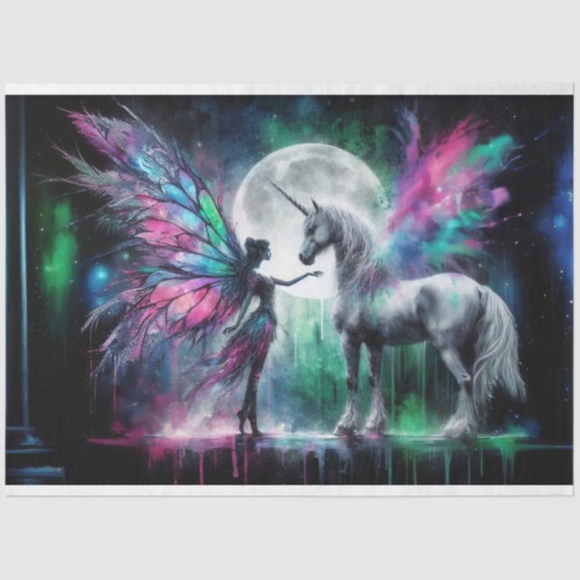 Rainbow Fairy Pegasus Tissue Seidenpapier (Vorderseite)
