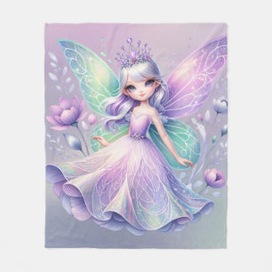 Rainbow Fairy Princess mit Peony Floral Girl's Fleecedecke