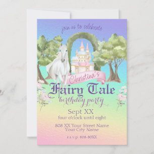 Rainbow Fairy Tale Burg Wilhelm Tell Einladung