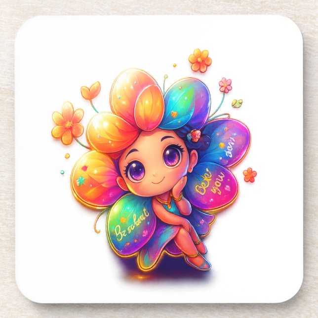 Rainbow Fairy Untersetzer - Niedliche Motivierend  (Vorderseite)