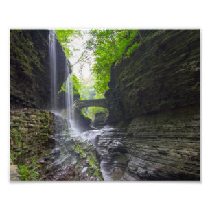 Rainbow Falls & cascade, Watkins Glen, New York Fotodruck