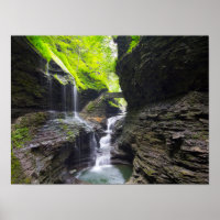 Rainbow Falls & cascade, Watkins Glen, New York