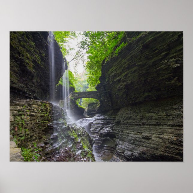 Rainbow Falls & cascade, Watkins Glen, New York Poster (Vorne)