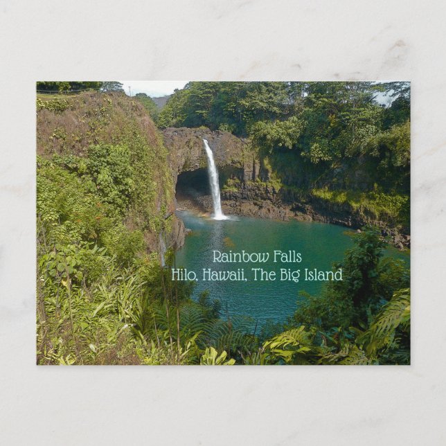 RAINBOW FALLS, HILO, HAWAII, GROSSE INSEL POSTCARD POSTKARTE (Vorderseite)