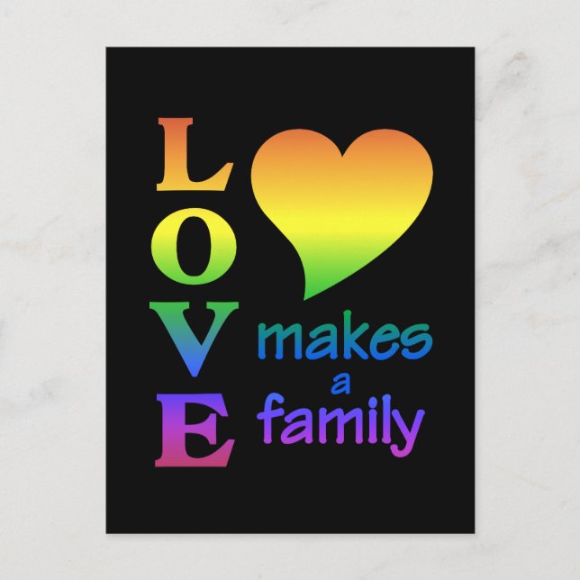 Rainbow Family Postcard, anpassen Postkarte (Vorderseite)