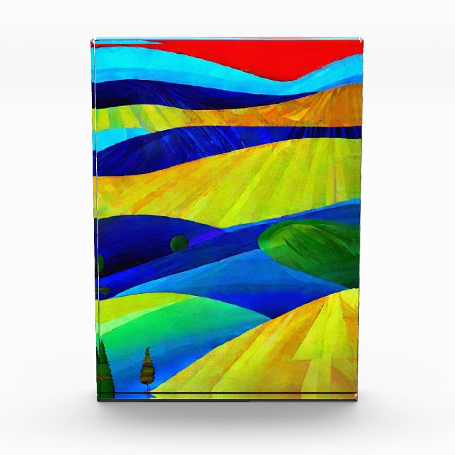 Rainbow Fantasy Hills Landschaft Fotoblock (Vorderseite)