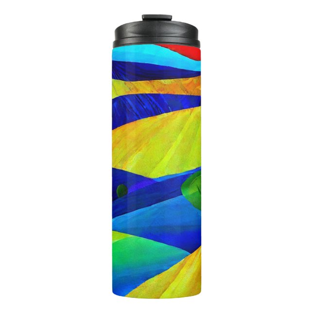 Rainbow Fantasy Hills Landschaft Thermosbecher (Vorderseite)