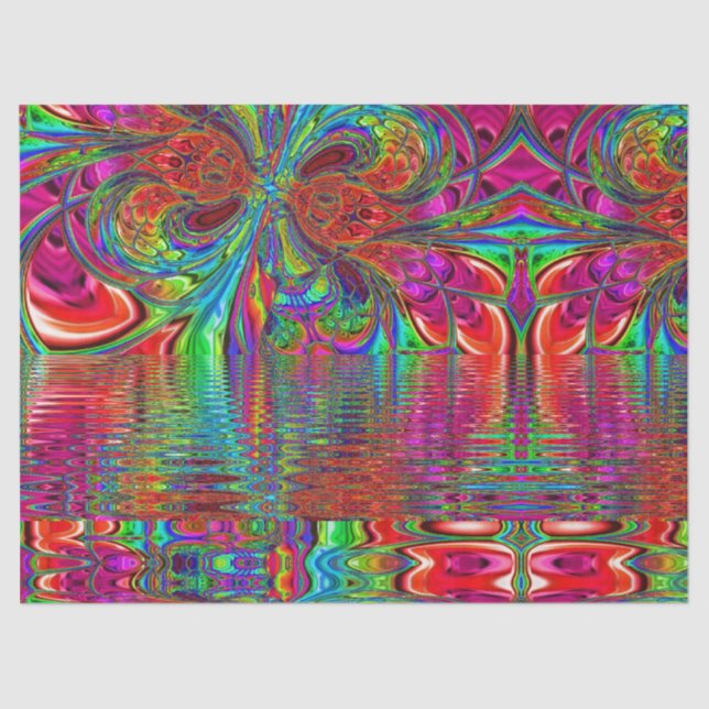 Rainbow Fantasy Mosaik Landschaft Gestalttes Glas Seidenpapier (Vorderseite)