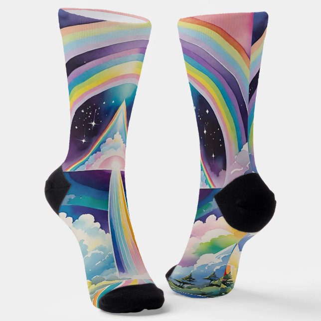 Rainbow Fantasy Spirit Journey Socken (Gewinkelt)