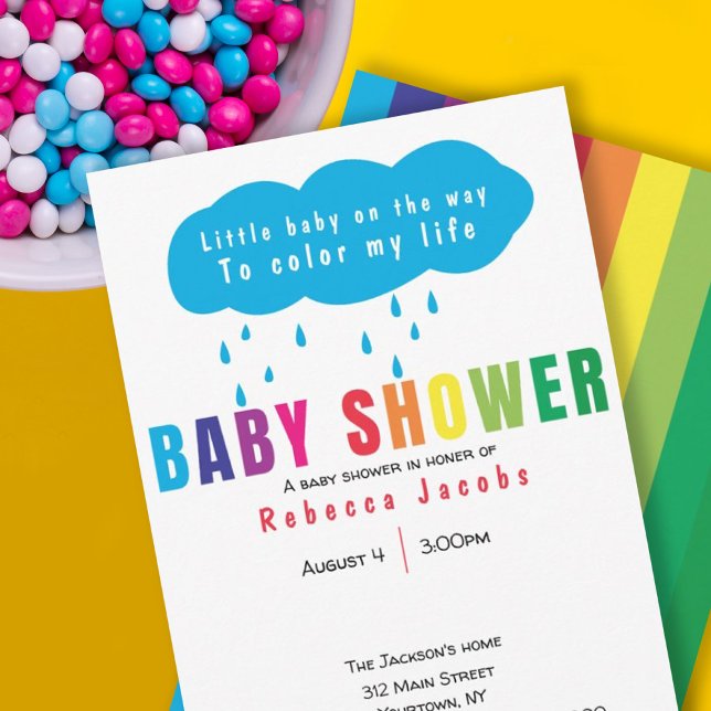 Rainbow-Farb-Babydusche Einladung (Von Creator hochgeladen)