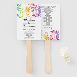 Rainbow-Farb-Blätter lesbische Programmhandfa Fächer