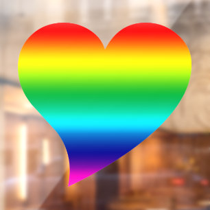 Rainbow Farb Gay Pride Großes Lgbtq Herz Fensteraufkleber