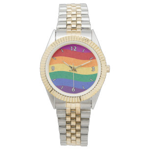Rainbow-Farb-Wavy-Linien Armbanduhr