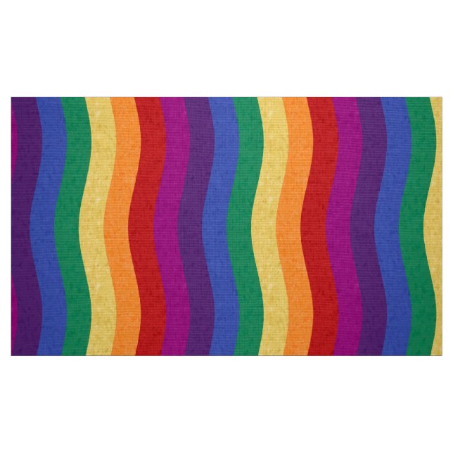 Rainbow-Farb-Wavy-Linien Stoff (Fat Quarter (45,7 x 55,9 cm))