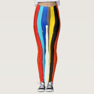 Rainbow-Farben Streifen Leggings