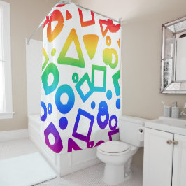 Rainbow-farbene Kubikfarben, weißer Hintergrund Duschvorhang