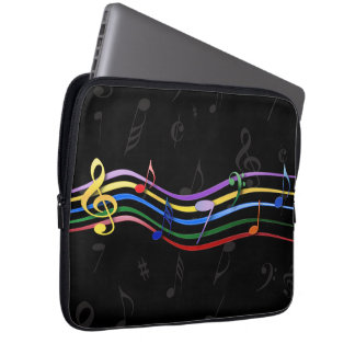 Rainbow-farbene Musiknote Laptopschutzhülle