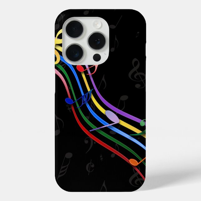 Rainbow-farbene Musiknoten Case-Mate iPhone Hülle (Rückseite)