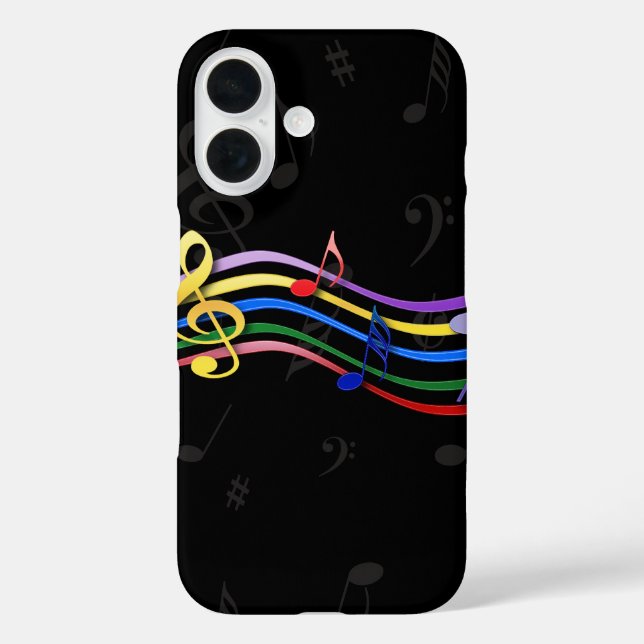 Rainbow-farbene Musiknoten Case-Mate iPhone Hülle (Rückseite)