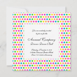 Rainbow-farbene Polka-Dosen Fick Happy-Muster Einladung