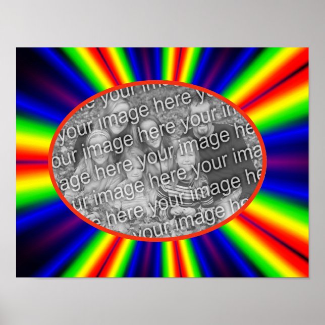 Rainbow-farbene Rahmen schaffen Ihr eigenes Foto Poster (Vorne)