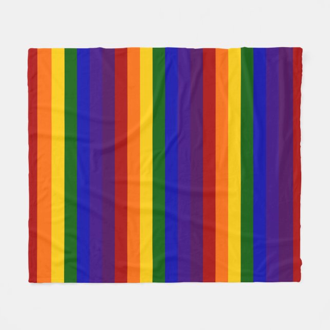 Rainbow-farbene Streifen Fleecedecke (Vorderseite (Horizontal))