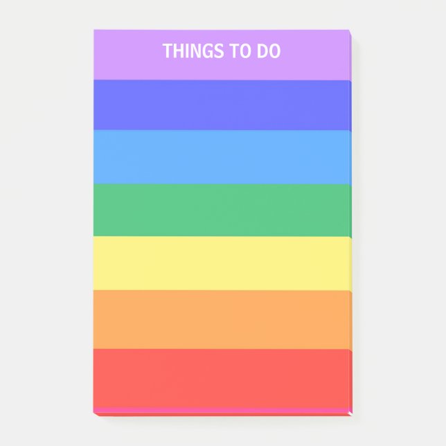 Rainbow-farbene Streifen Post-it Klebezettel (Vorderseite)